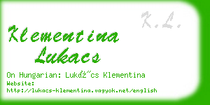 klementina lukacs business card